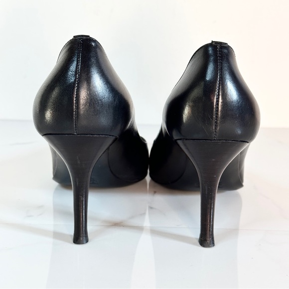 Giuseppe Zanotti Black Leather Pumps 8m Pointy Toe Made In Italy - Picture 3 of 10